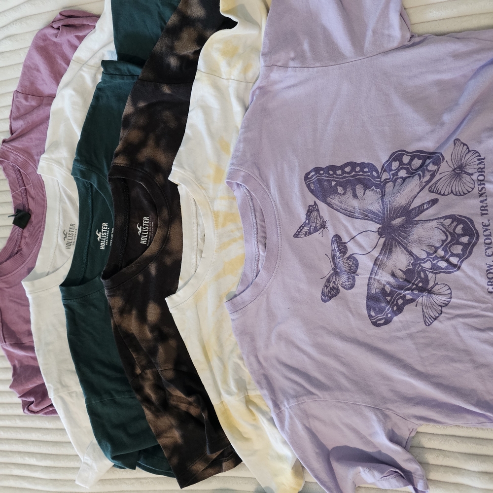 Hollister Women's Crop Tops - Purple, Green, Black, White